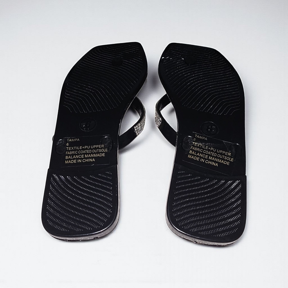 Lauren Lorraine Black and Silver Rhinestone Sandals - Picture 3 of 4